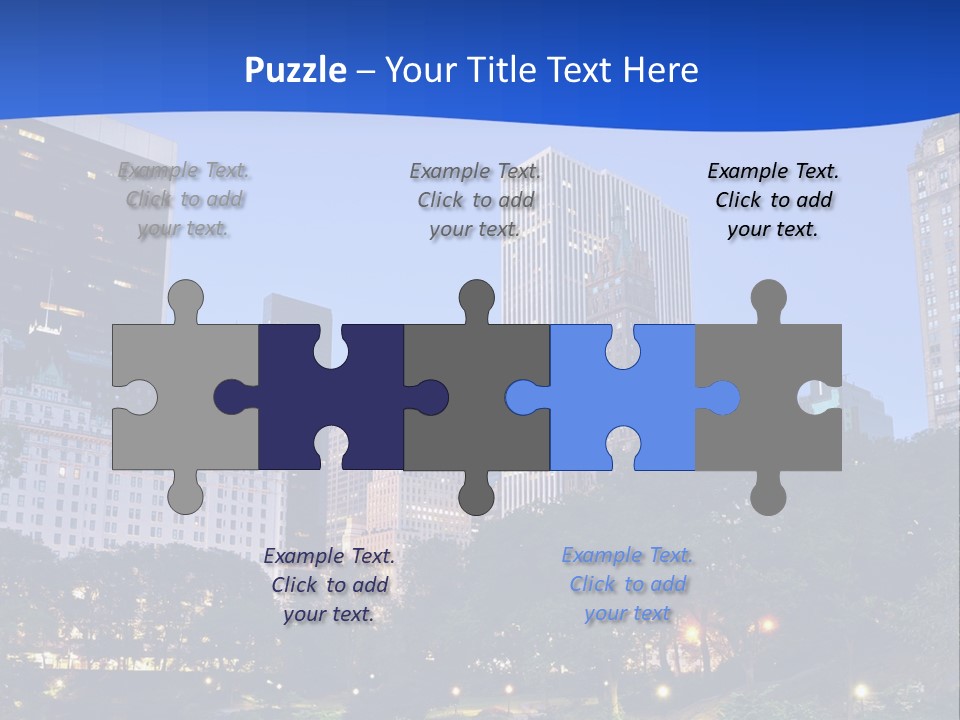 A City Skyline With Skyscrapers In The Background PowerPoint Template