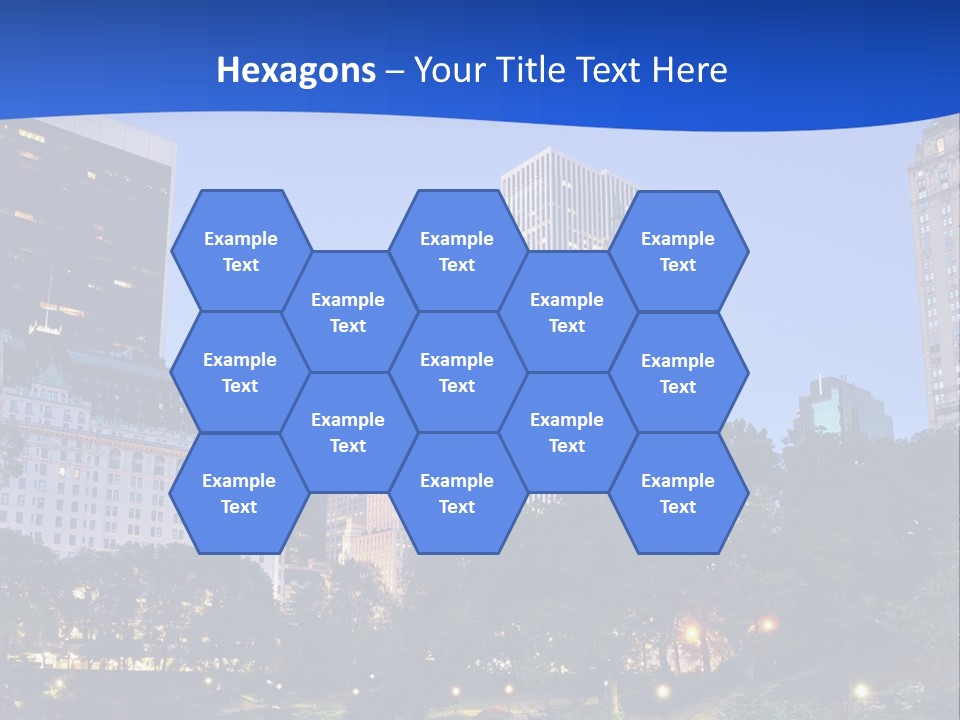 A City Skyline With Skyscrapers In The Background PowerPoint Template