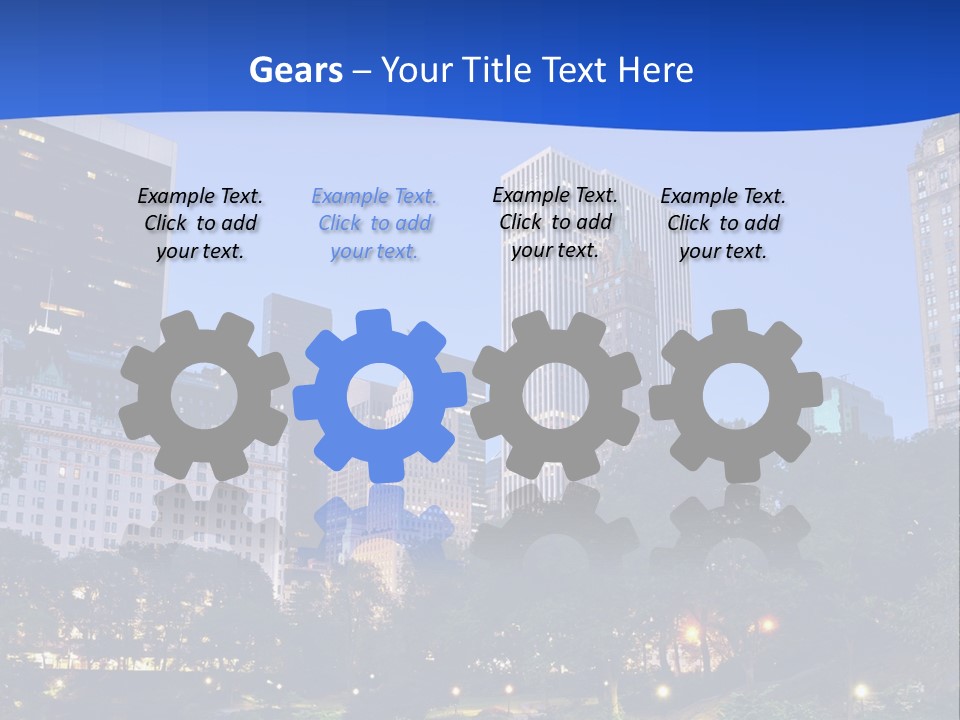 A City Skyline With Skyscrapers In The Background PowerPoint Template