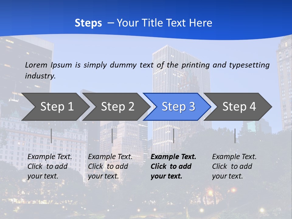 A City Skyline With Skyscrapers In The Background PowerPoint Template