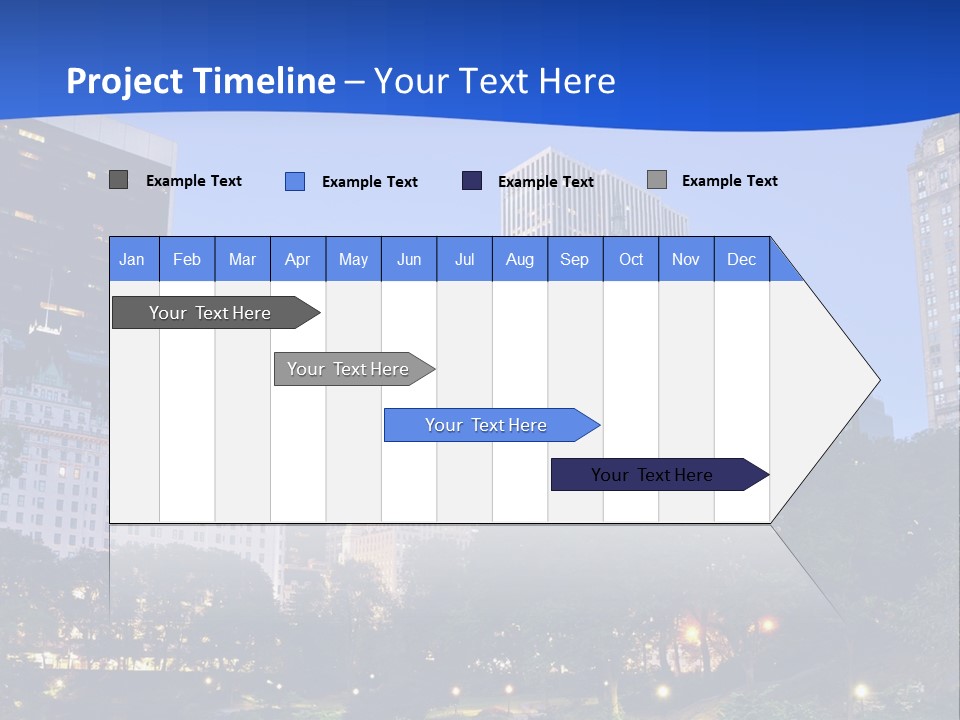 A City Skyline With Skyscrapers In The Background PowerPoint Template