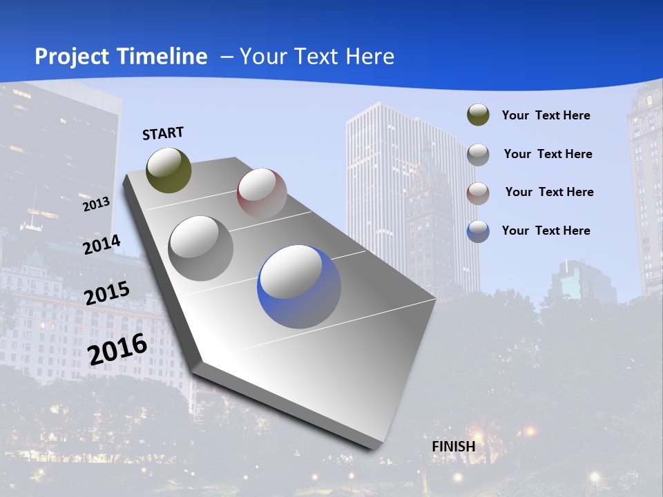 A City Skyline With Skyscrapers In The Background PowerPoint Template