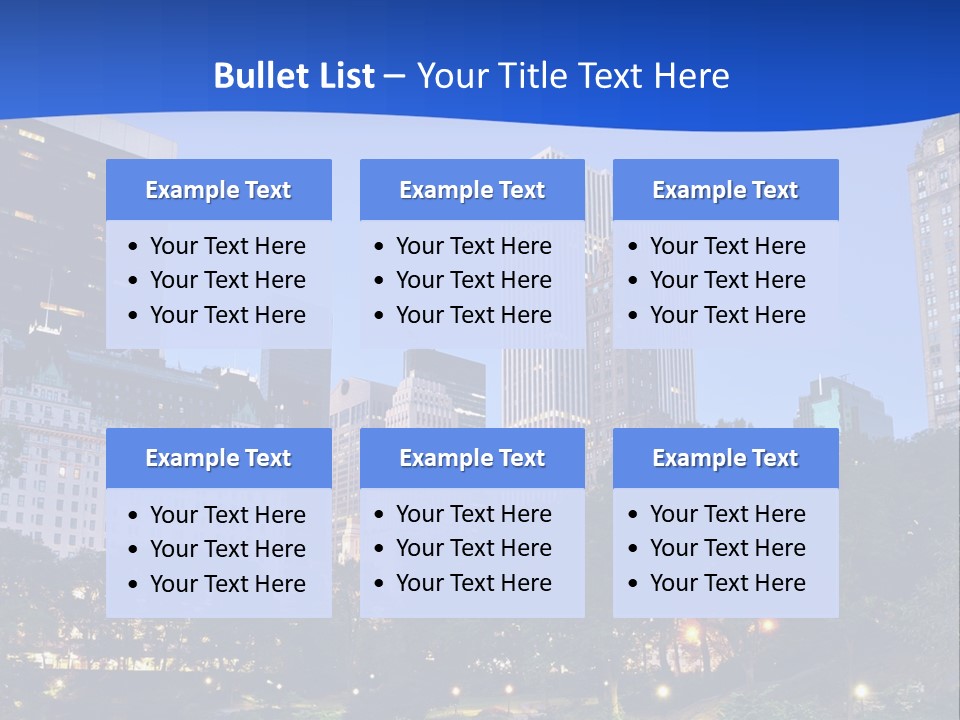 A City Skyline With Skyscrapers In The Background PowerPoint Template