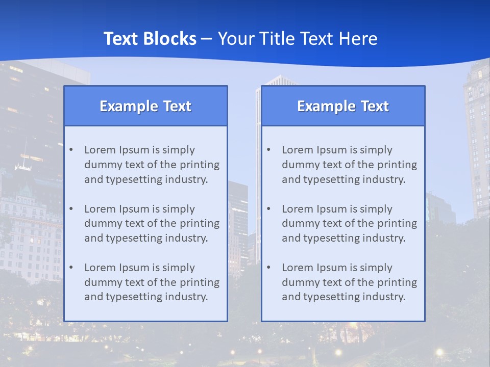 A City Skyline With Skyscrapers In The Background PowerPoint Template