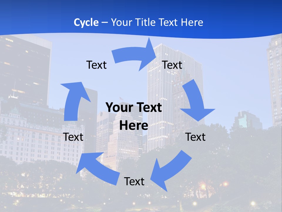 A City Skyline With Skyscrapers In The Background PowerPoint Template