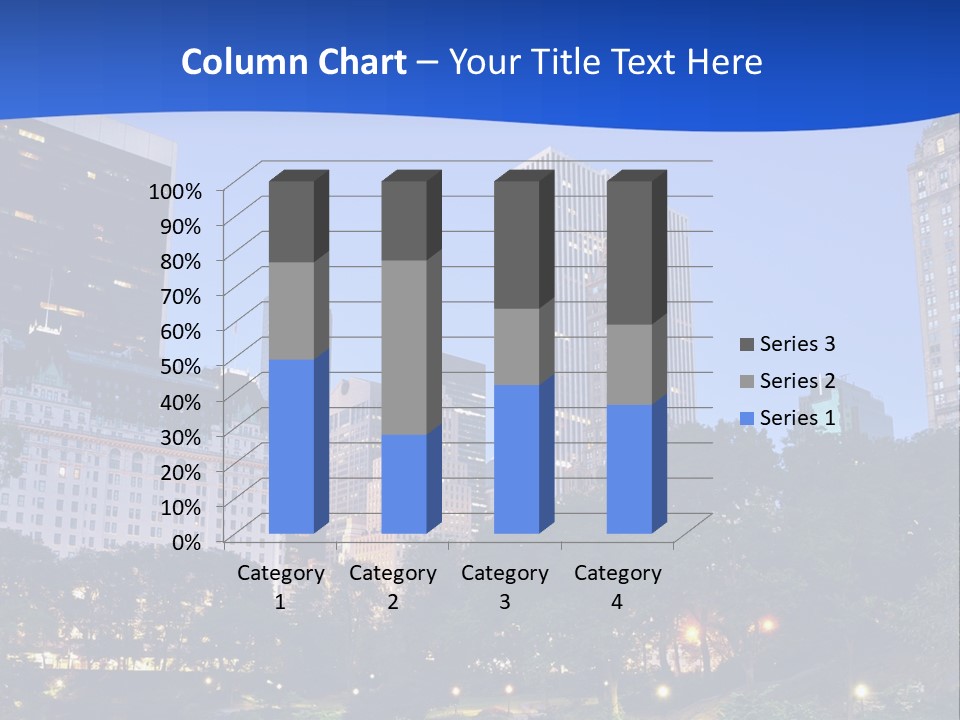 A City Skyline With Skyscrapers In The Background PowerPoint Template