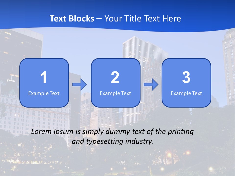A City Skyline With Skyscrapers In The Background PowerPoint Template