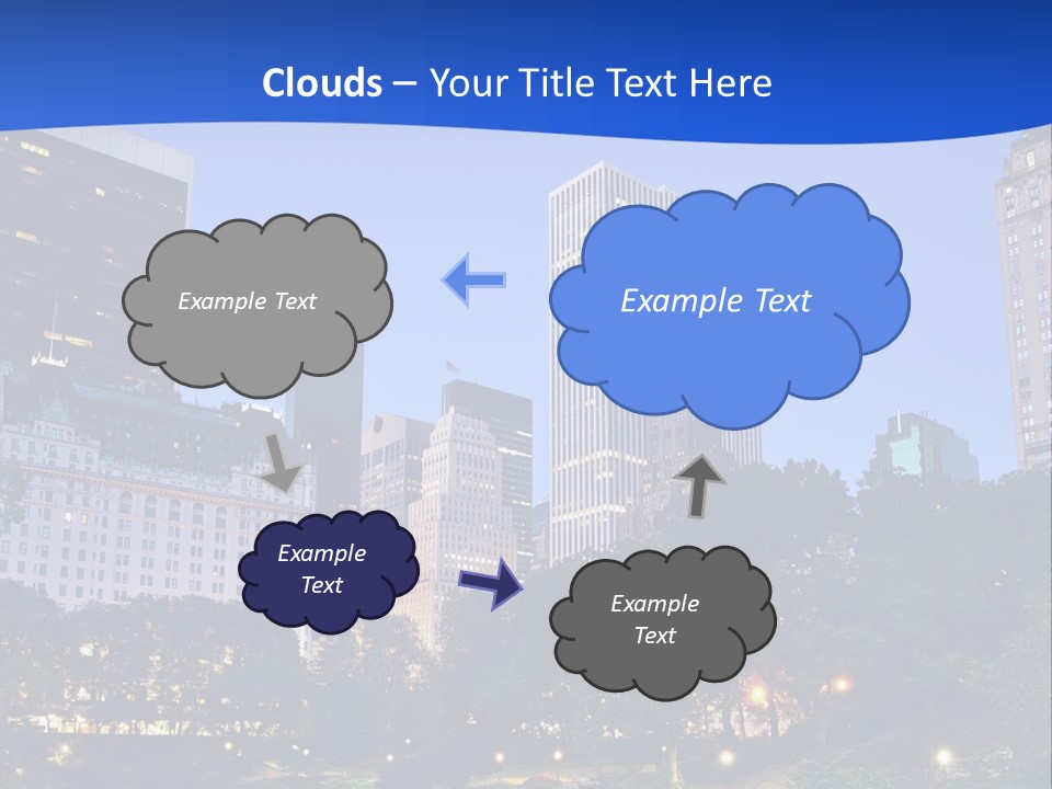 A City Skyline With Skyscrapers In The Background PowerPoint Template