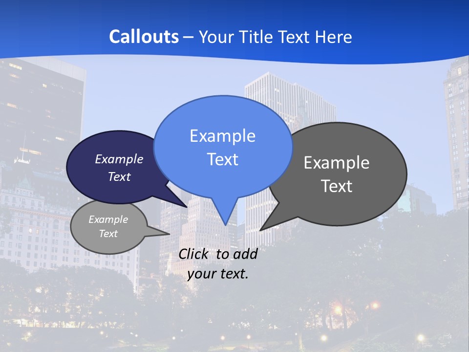 A City Skyline With Skyscrapers In The Background PowerPoint Template