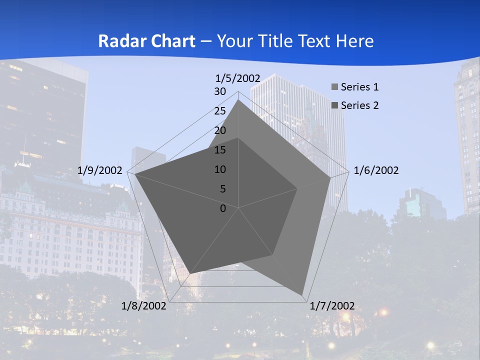A City Skyline With Skyscrapers In The Background PowerPoint Template
