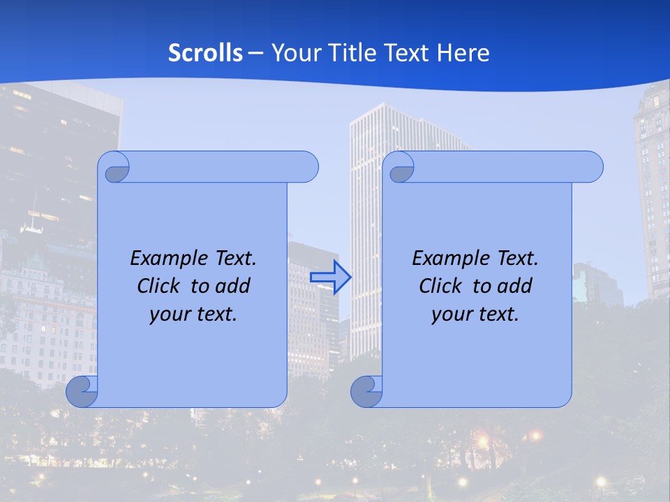 A City Skyline With Skyscrapers In The Background PowerPoint Template