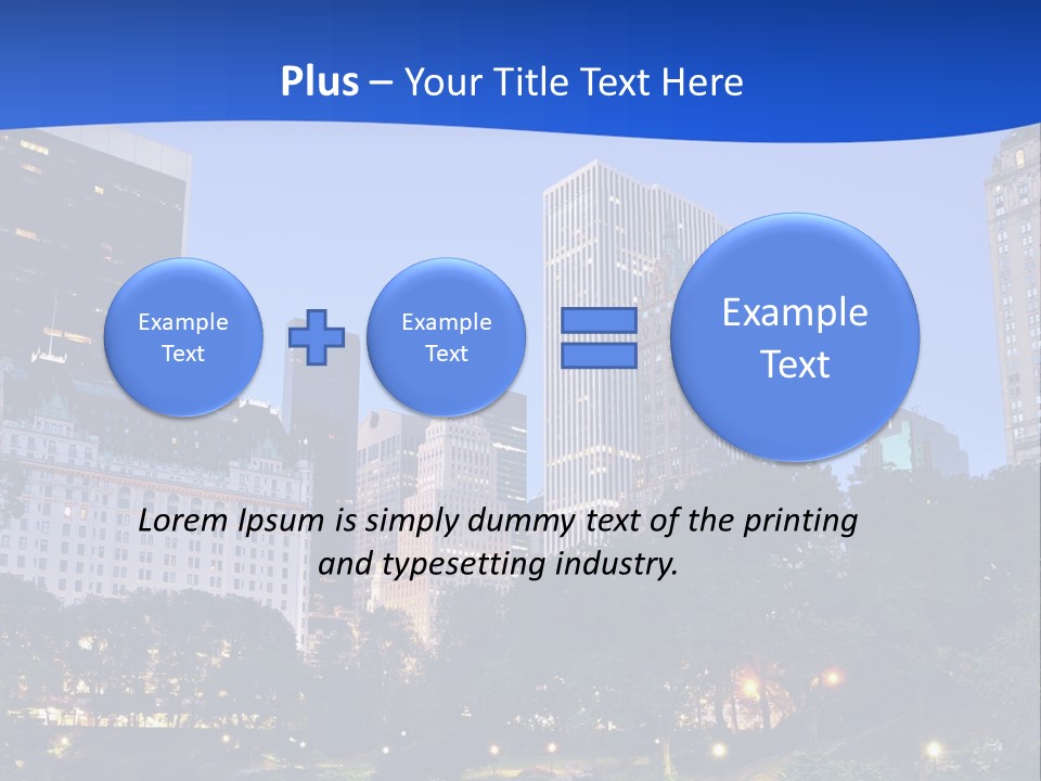 A City Skyline With Skyscrapers In The Background PowerPoint Template
