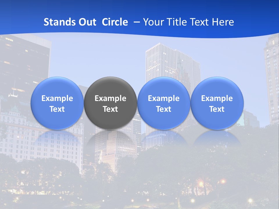 A City Skyline With Skyscrapers In The Background PowerPoint Template