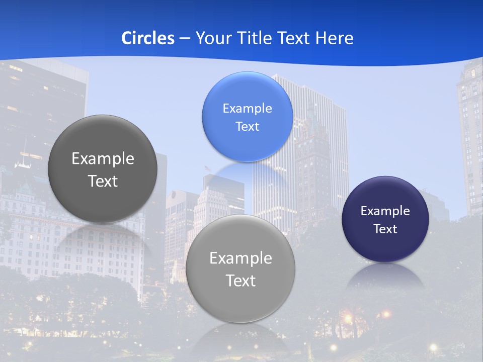 A City Skyline With Skyscrapers In The Background PowerPoint Template