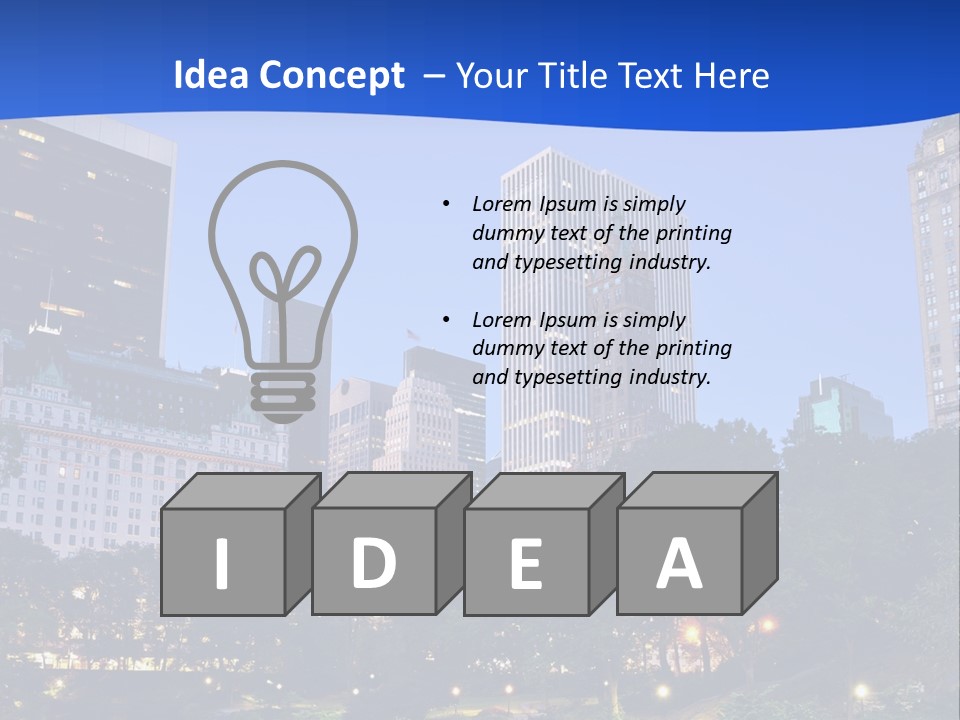 A City Skyline With Skyscrapers In The Background PowerPoint Template