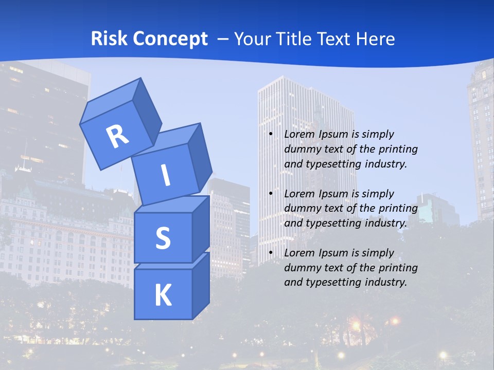 A City Skyline With Skyscrapers In The Background PowerPoint Template