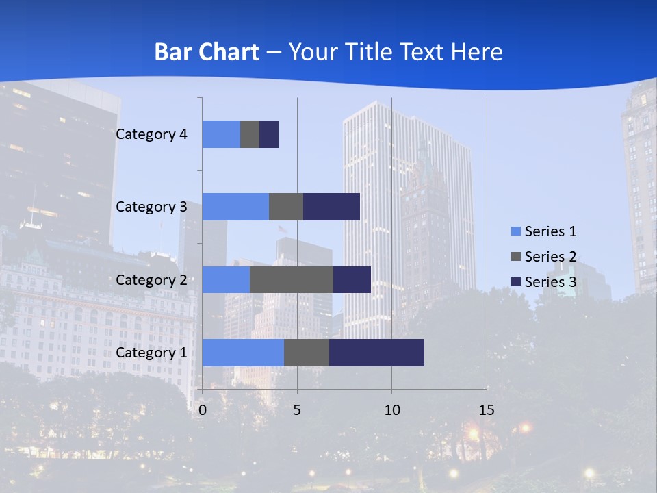 A City Skyline With Skyscrapers In The Background PowerPoint Template