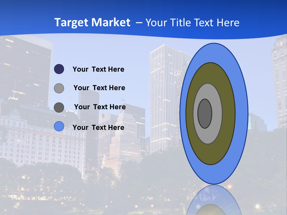 A City Skyline With Skyscrapers In The Background PowerPoint Template