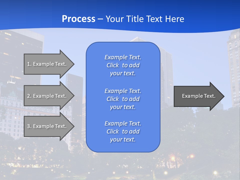A City Skyline With Skyscrapers In The Background PowerPoint Template