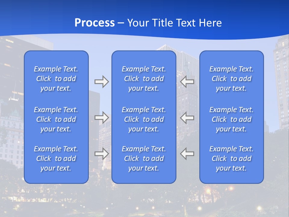 A City Skyline With Skyscrapers In The Background PowerPoint Template