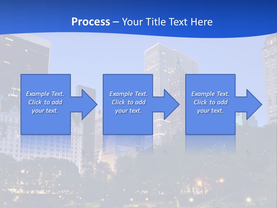 A City Skyline With Skyscrapers In The Background PowerPoint Template