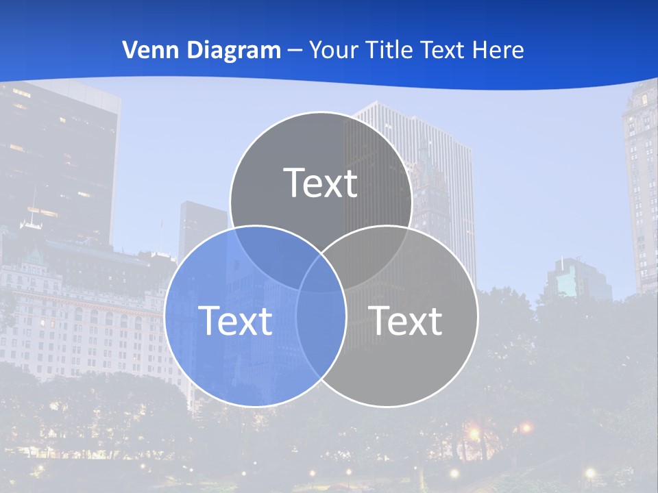 A City Skyline With Skyscrapers In The Background PowerPoint Template