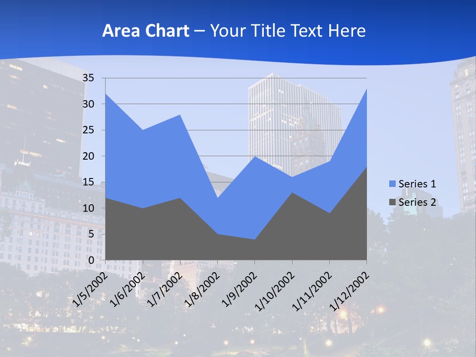 A City Skyline With Skyscrapers In The Background PowerPoint Template