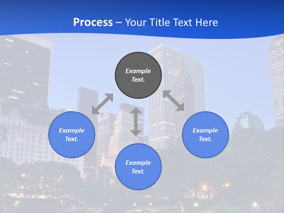 A City Skyline With Skyscrapers In The Background PowerPoint Template