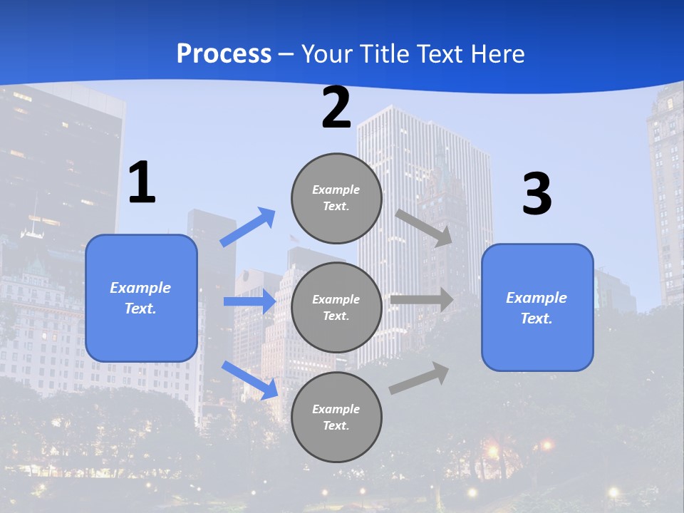 A City Skyline With Skyscrapers In The Background PowerPoint Template