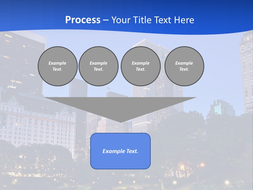 A City Skyline With Skyscrapers In The Background PowerPoint Template
