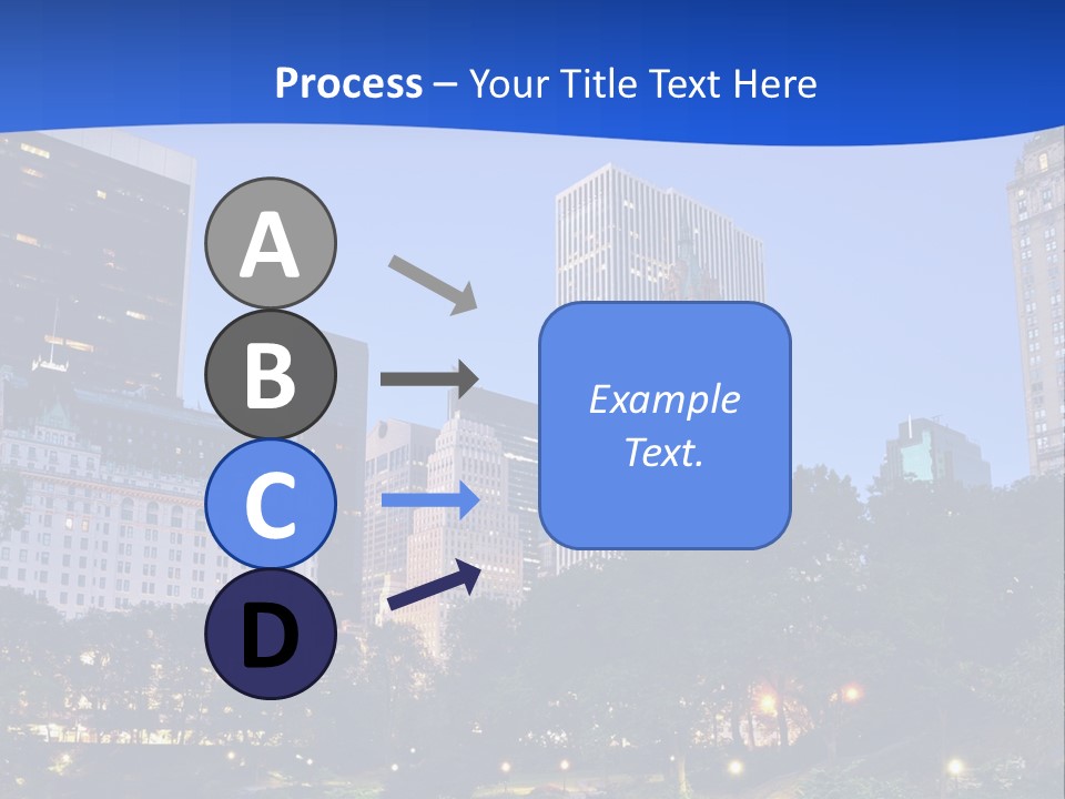 A City Skyline With Skyscrapers In The Background PowerPoint Template