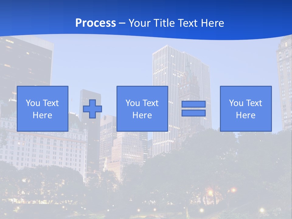 A City Skyline With Skyscrapers In The Background PowerPoint Template