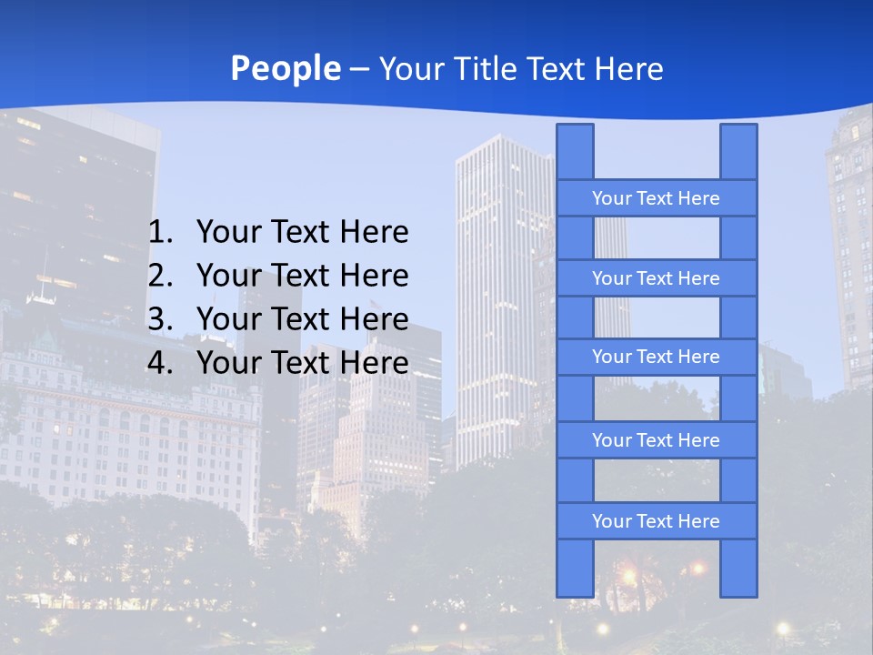 A City Skyline With Skyscrapers In The Background PowerPoint Template