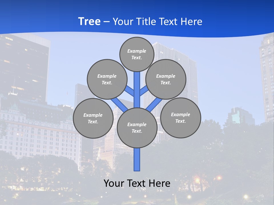 A City Skyline With Skyscrapers In The Background PowerPoint Template
