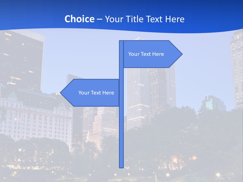A City Skyline With Skyscrapers In The Background PowerPoint Template