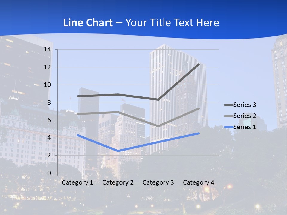 A City Skyline With Skyscrapers In The Background PowerPoint Template