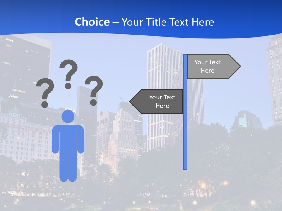 A City Skyline With Skyscrapers In The Background PowerPoint Template