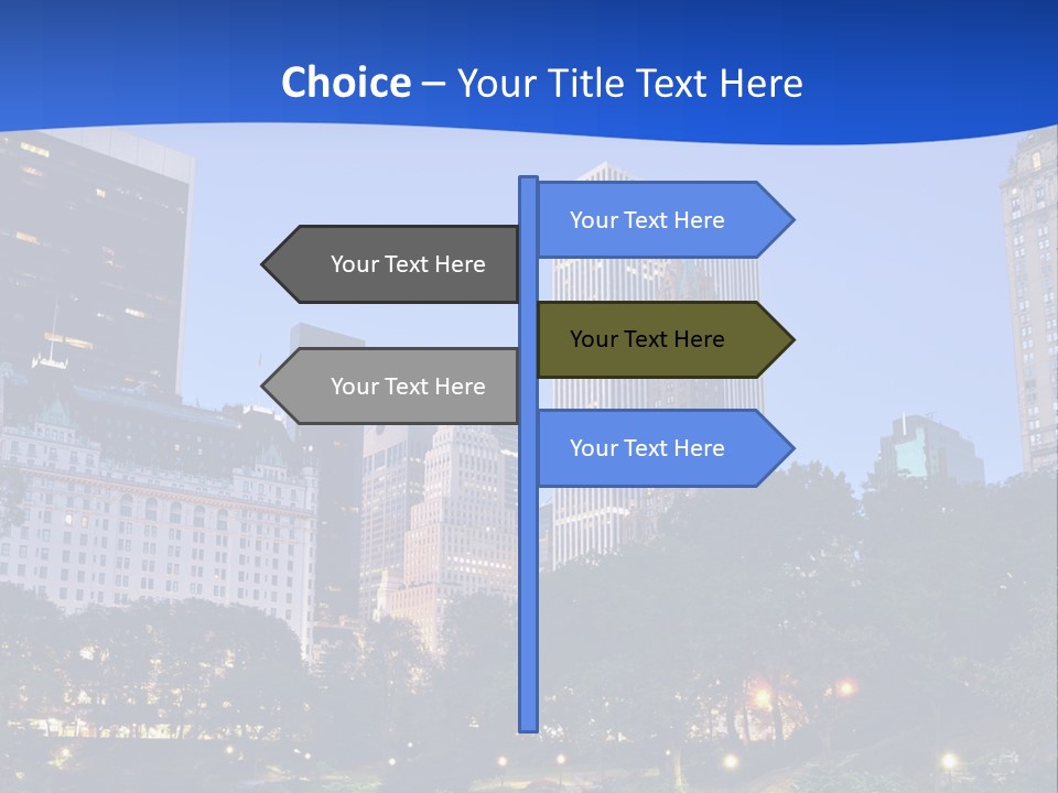 A City Skyline With Skyscrapers In The Background PowerPoint Template