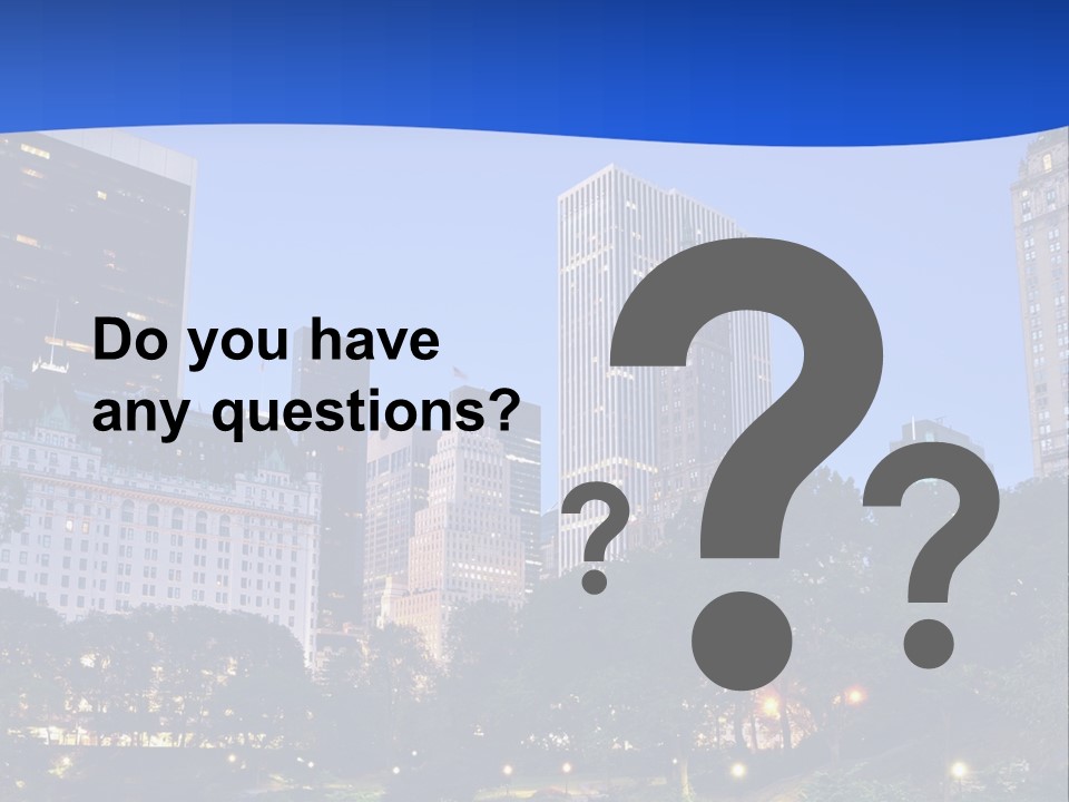 A City Skyline With Skyscrapers In The Background PowerPoint Template