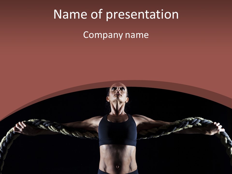 Tummy Attractive Weightlifting PowerPoint Template