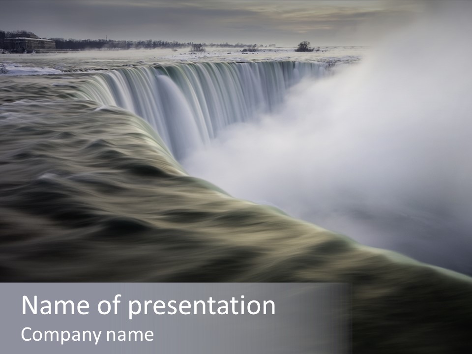 Dawn Waterfall North America PowerPoint Template