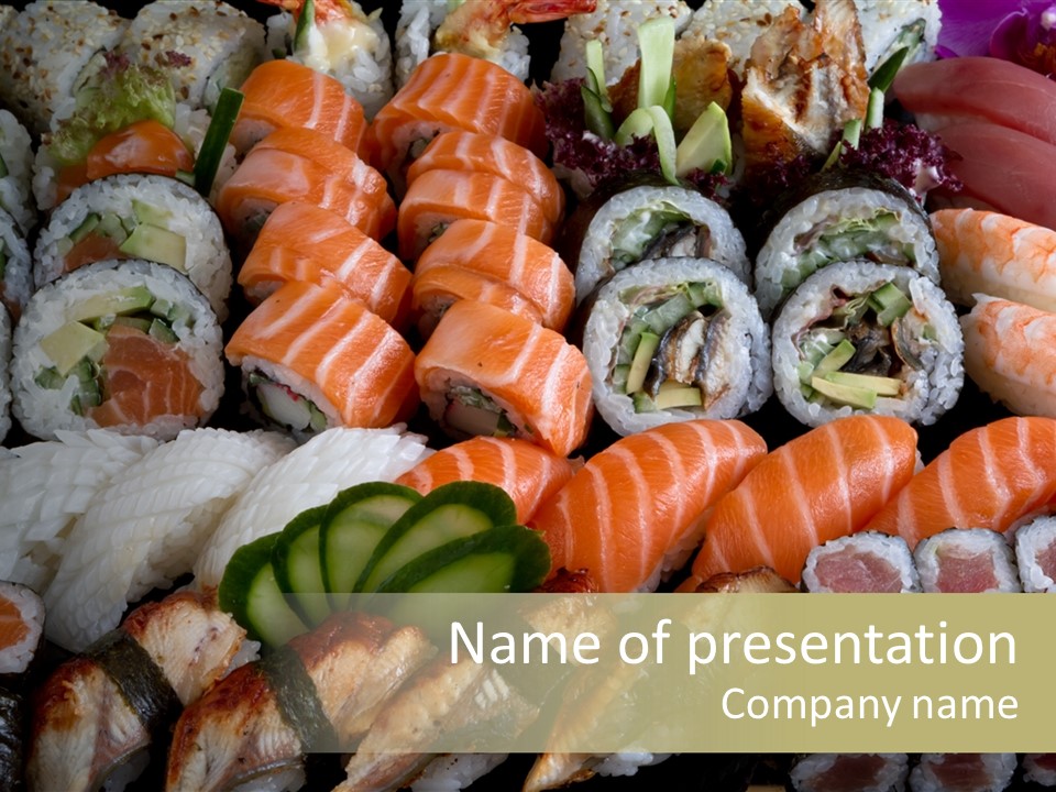 Roll Sushi Variety Sushi California PowerPoint Template