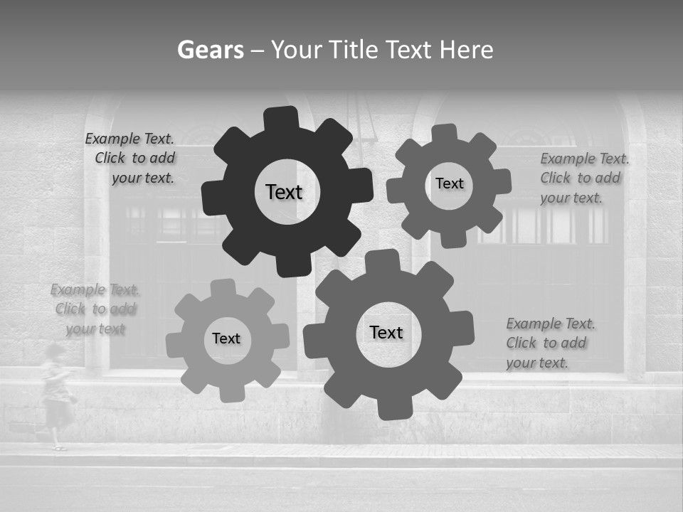 Vague Pedestrians Shanghai PowerPoint Template