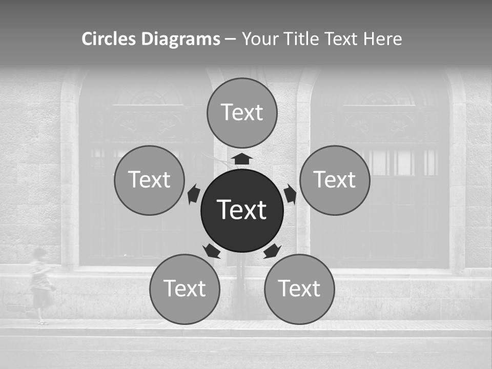 Vague Pedestrians Shanghai PowerPoint Template