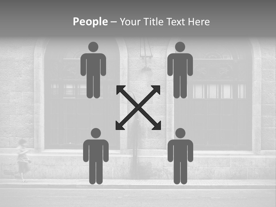 Vague Pedestrians Shanghai PowerPoint Template