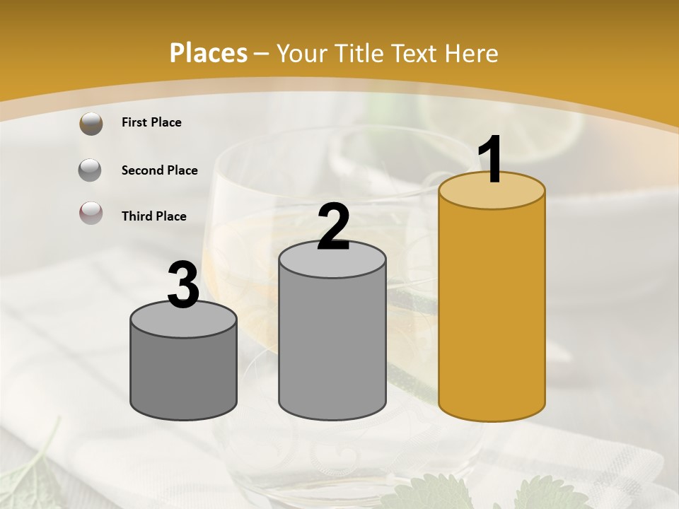 Cold Drink Close Up Lemon Slices PowerPoint Template