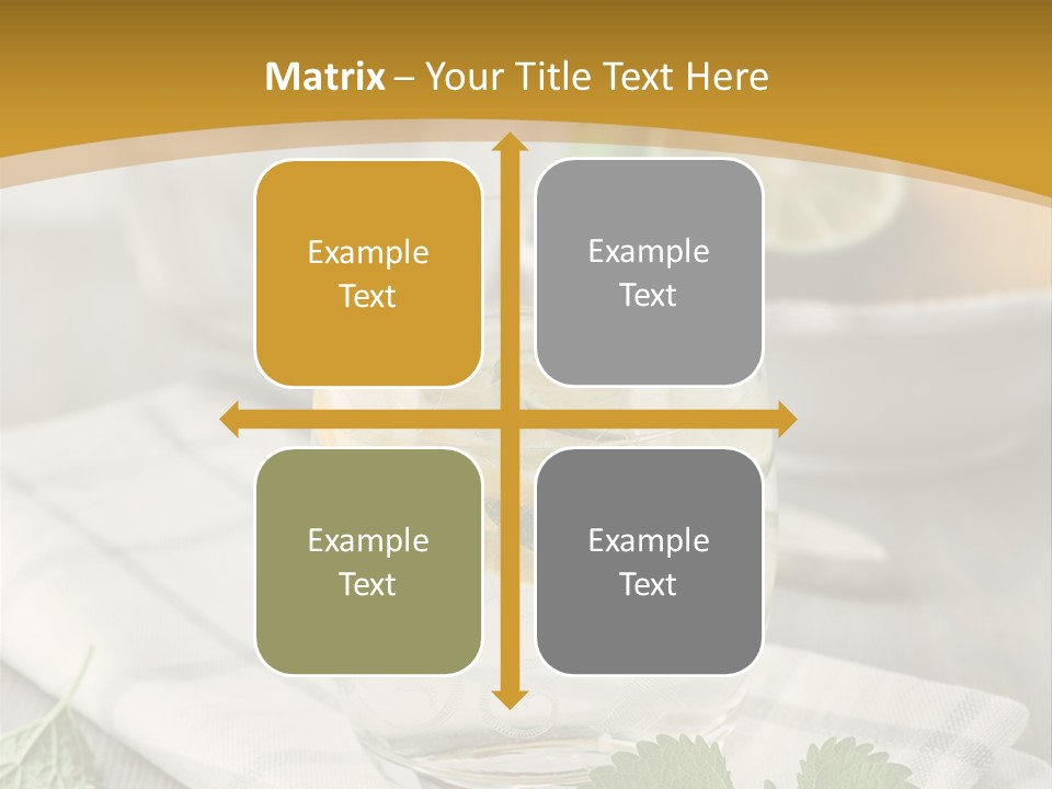 Cold Drink Close Up Lemon Slices PowerPoint Template