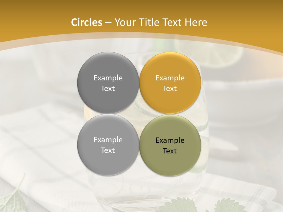 Cold Drink Close Up Lemon Slices PowerPoint Template