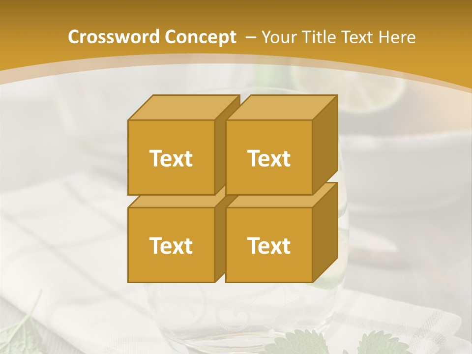 Cold Drink Close Up Lemon Slices PowerPoint Template