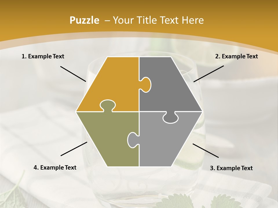 Cold Drink Close Up Lemon Slices PowerPoint Template